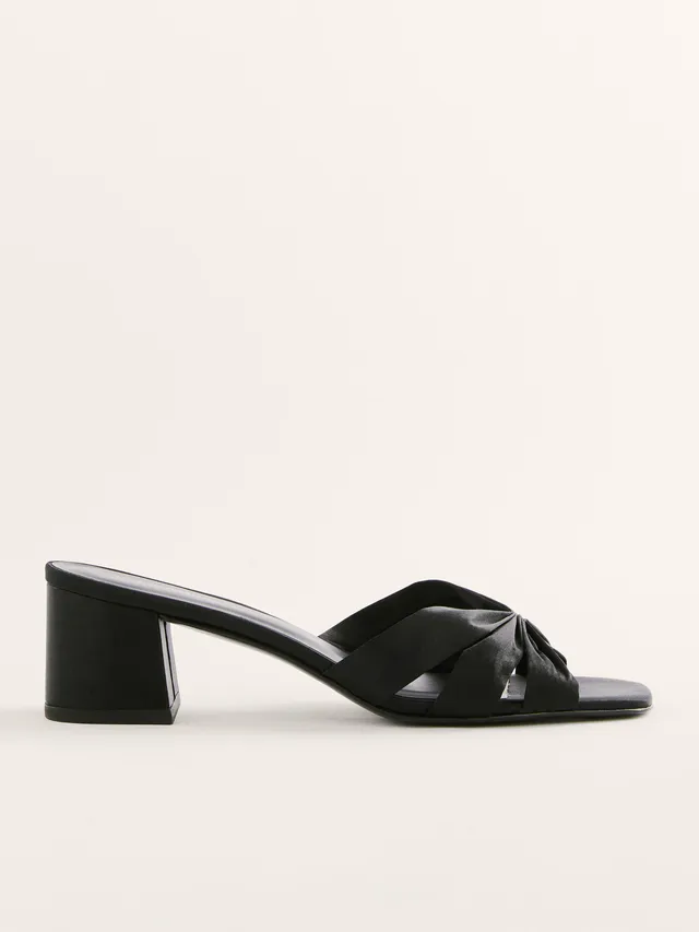 Dani Asymmetrical Block Heel Sandal - Leather Sustainable Shoes