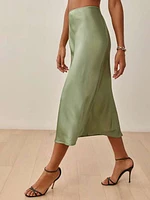 Petites Pratt Silk Skirt
