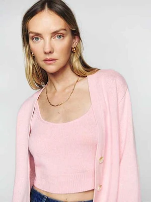 Varenne Cashmere Tank And Cardi Set