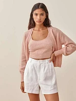 Varenne Cashmere Tank And Cardi Set