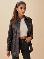 Veda Leather Shirt Jacket