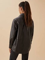 Veda Leather Shirt Jacket