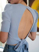Alida Open Back Sweater