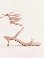 Carina Lace Up Mid Heel Sandal