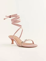 Carina Lace Up Mid Heel Sandal