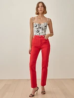 Cynthia Garment Dye High Rise Straight Jeans