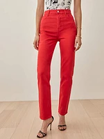 Cynthia Garment Dye High Rise Straight Jeans