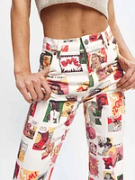 Comic High Rise Straight Long Jeans