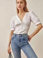 Emerald Linen Top