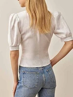 Emerald Linen Top