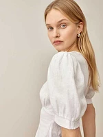 Emerald Linen Top