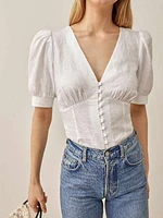Emerald Linen Top