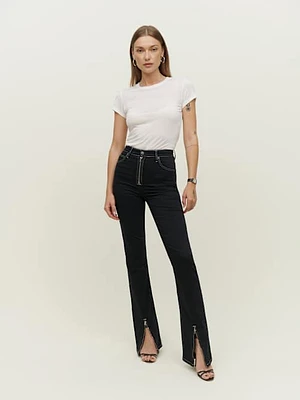 Toby Zip Front Ultra High Rise Bootcut Jeans