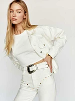 Cowboy Studded High Rise Straight Jeans