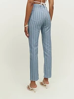 Cynthia Striped High Rise Straight Jeans