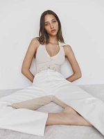 Sandy Tonal Reworked High Rise Relaxed Straight Jeans