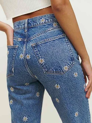 Cynthia Chamomile High Rise Straight Jeans