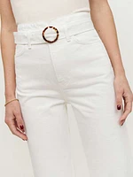 Wilder Belted High Rise Wide Leg Cropped Jeans