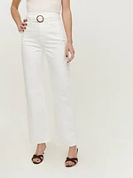 Wilder Belted High Rise Wide Leg Cropped Jeans