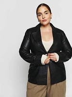 Veda Bowery Leather Blazer Es