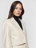 Veda Atlantic Leather Cropped Blazer