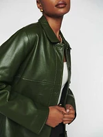 Veda Mercer Leather Shirt Jacket