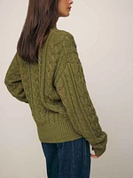 Sam Cotton Cashmere Oversized Crew Sweater