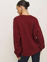 Jadey Cashmere Oversized V-neck Sweater
