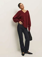 Jadey Cashmere Oversized V-neck Sweater