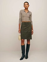 Veda Barrow Leather Low Waist Skirt