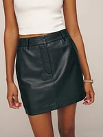 Veda Dover Leather Mid Rise Mini Skirt