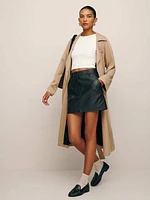 Veda Dover Leather Mid Rise Mini Skirt