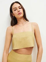 Cleo Cropped Linen Top