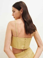 Cleo Cropped Linen Top