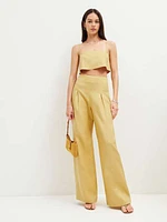 Cleo Cropped Linen Top
