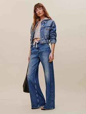 Cary Drawstring Waist Slouchy Wide Leg Jeans