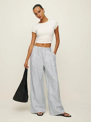 Petites Fernando Linen Wide Leg Pant