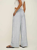 Petites Fernando Linen Wide Leg Pant