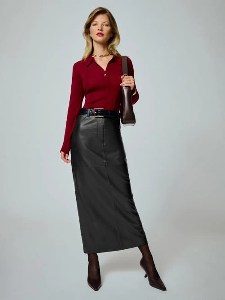 Veda Julia Leather Skirt