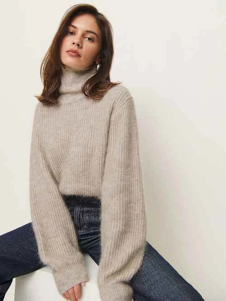 Cosmia Alpaca Blend Turtleneck Sweater