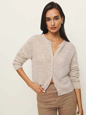 Cece Alpaca Ribbed Cardigan