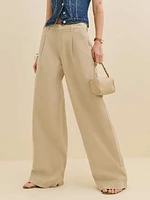 Malia Mid Rise Wide Leg Twill Pants