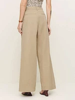 Malia Mid Rise Wide Leg Twill Pants