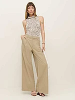 Malia Mid Rise Wide Leg Twill Pants