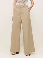 Malia Mid Rise Wide Leg Twill Pants