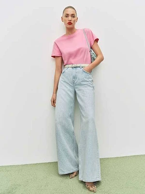 Eden Mid Rise Wide Leg Jeans