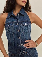 Luisa Stretch Denim Top