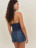 Luisa Stretch Denim Top