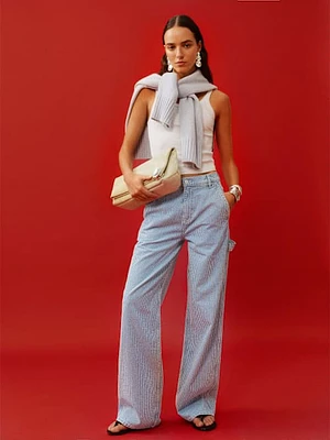 Diego Mid Rise Baggy Utility Jeans