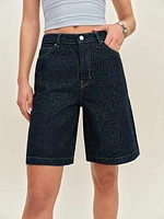 Vera Mid Rise 10" Trouser Jean Shorts